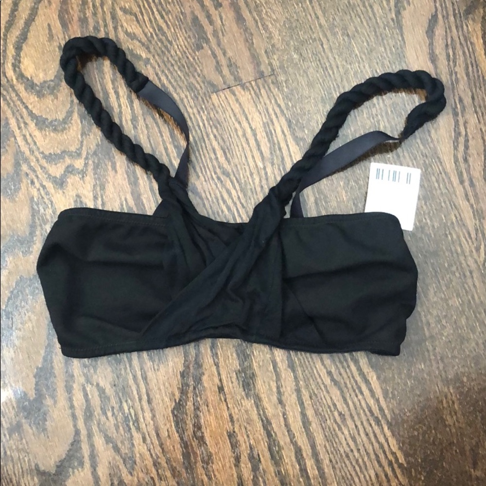 Black braided strap bralette